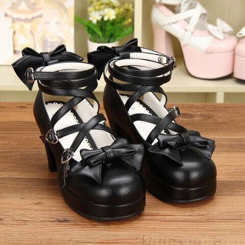 Black Bow Lolita Shoes For Women - The Black Ravens