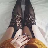 Black Open Crotch Pantyhose Stocking - The Black Ravens