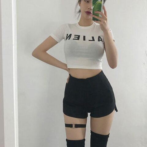 Black Women Chic Ring Decoration Shorts - The Black Ravens