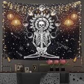 Blissful Skeleton Tapestry - The Black Ravens