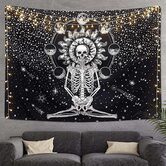 Blissful Skeleton Tapestry - The Black Ravens