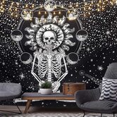 Blissful Skeleton Tapestry - The Black Ravens