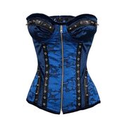 Blue Steampunk Rivet Shapewear Corset and Lingerie - The Black Ravens
