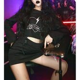 Buckled Struck Heart Top and Skirt Set - The Black Ravens