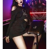 Buckled Struck Heart Top and Skirt Set - The Black Ravens