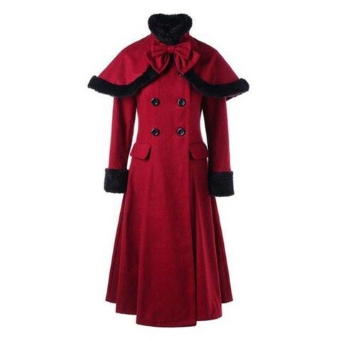 Burgundy Vintage Woolen Swing Overcoat - The Black Ravens