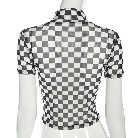 Classic 80s Vintage Cheqered T-shirt - The Black Ravens