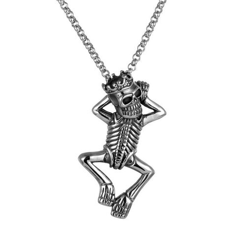 Cool Crowned Skeletons Necklace For Men - The Black Ravens