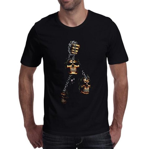 Cool Dark Chain Skull Gothic Tops - The Black Ravens