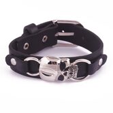 Cool Genuine Cowhide Gothic Bangle - The Black Ravens