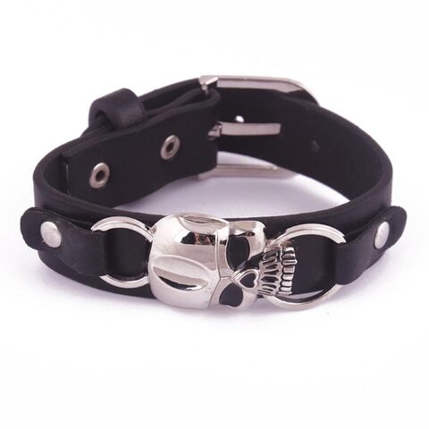 Cool Genuine Cowhide Gothic Bangle - The Black Ravens