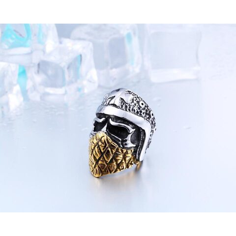 Cool Gold Plated Mason Skull Rings - The Black Ravens
