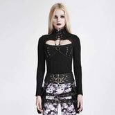 Cool Punk Hollow Chest Close Neck Corset - The Black Ravens