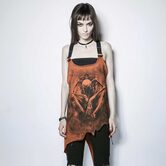 Cool Punk Orange Monster Print Tee - The Black Ravens