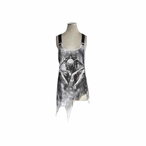 Cool Punk Orange Monster Print Tee - The Black Ravens