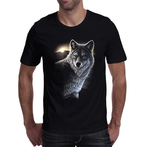 Cool Realistic Wolf Men's T-Shirt - The Black Ravens