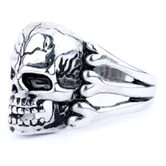 Cool Silver Plated Guys Skeleton Rings - The Black Ravens