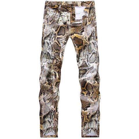 Cool Snakeskin Printed Slim Fit Jeans - The Black Ravens