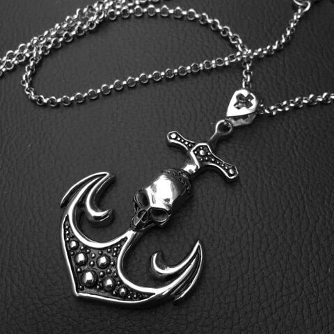 Cool Stainless Steel Gothic Seaman Pendant Charm - The Black Ravens