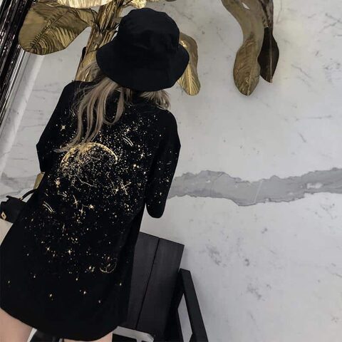 Cool Starry Night Women's Loose Shirt - The Black Ravens