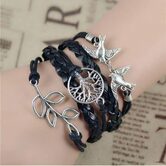 Cool Unisex Leaf Charm Handmade Bracelet - The Black Ravens