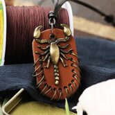 Cool Unisex Scorpio Brown Genuine Leather Pendant - The Black Ravens