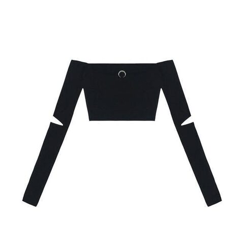 Crescent Moon Off-Shoulder Crop Top - The Black Ravens