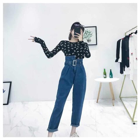 Crescent Moon Print Sexy Women's Top - The Black Ravens