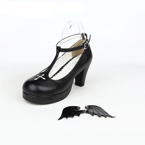 Cute 7cm Buckle Strap Women's Bat Shoes - The Black Ravens