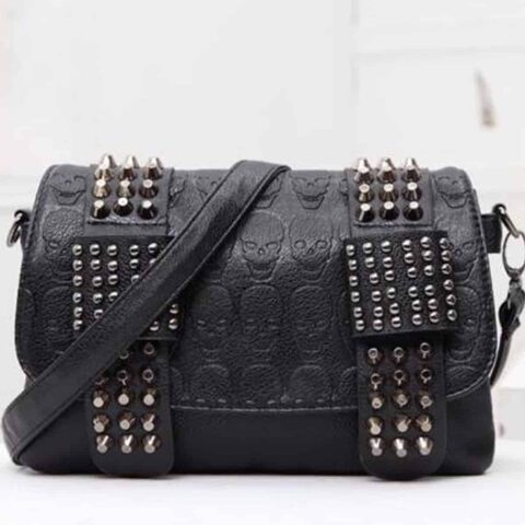 Cute Black Skull Spiked Bag - The Black Ravens