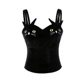 Cute Cat Pattern Punk Tank Top - The Black Ravens
