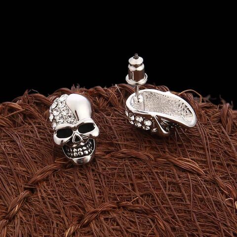 Cute Crystal Earring Skulls - The Black Ravens