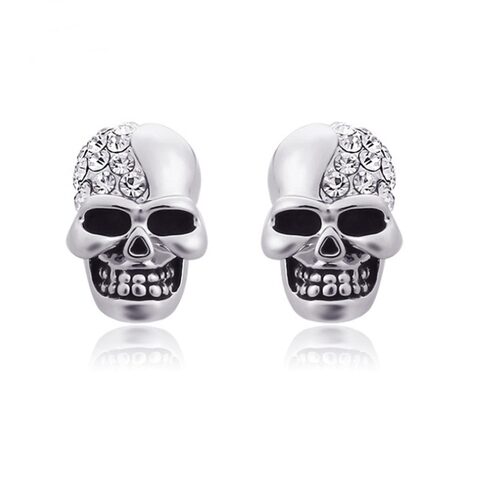 Cute Crystal Earring Skulls - The Black Ravens