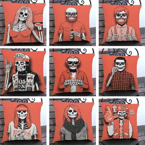 Cute Decoration Abstract Horror Throwing Pillows - The Black Ravens