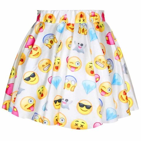 Cute Emoji Pastel Goth Mini Skirt - The Black Ravens