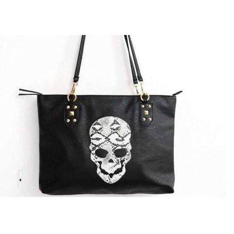 Cute Faux Leather Skeleton Face Bag - The Black Ravens