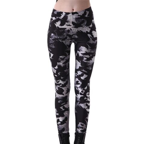 Cute Girl's Mysterious Bird Leggings - The Black Ravens