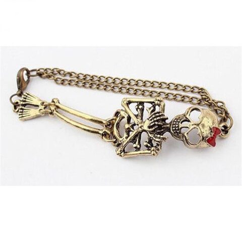 Cute Golden Skeleton Charm Bracelets For Women - The Black Ravens