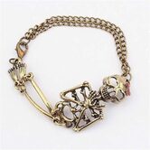 Cute Golden Skeleton Charm Bracelets For Women - The Black Ravens