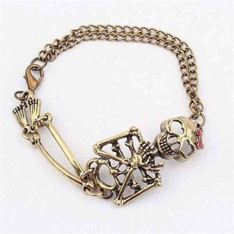 Cute Golden Skeleton Charm Bracelets For Women - The Black Ravens