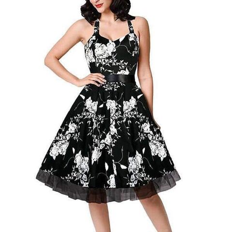 Cute Ladies Summer Knee Length Floral Dresses - The Black Ravens