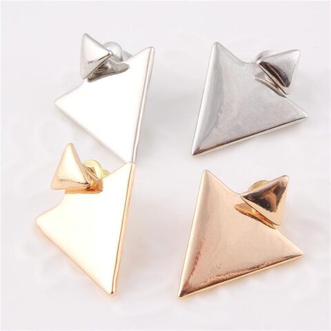 Cute Modern Triangular Pyramid Earring Studs - The Black Ravens
