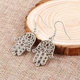 Cute Silver Palms Floral Design Earring Studs - The Black Ravens