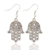 Cute Silver Palms Floral Design Earring Studs - The Black Ravens