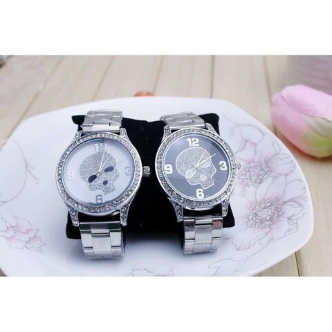 Cute Silver Skeleton Head Alternative Timepieces For Women - The Black Ravens