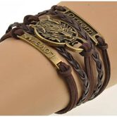 Cute Spirit Wolves Adjustible Leather Bangles - The Black Ravens
