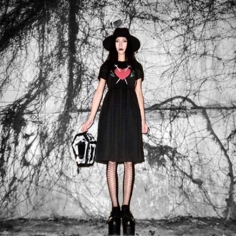 Cute Sword Through Your Heart Dresses - The Black Ravens
