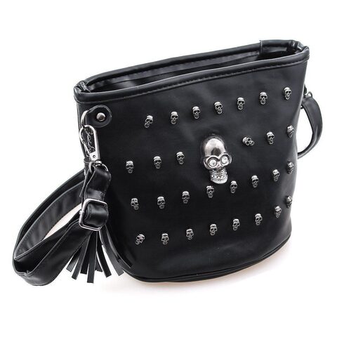 Cute Women's Unusual Rocker Skeleton Head Bag - The Black Ravens