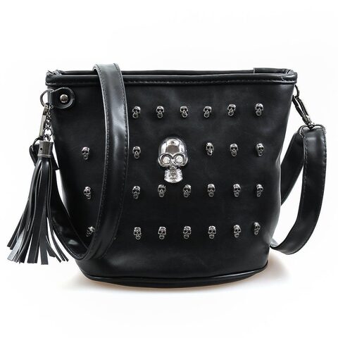 Cute Women's Unusual Rocker Skeleton Head Bag - The Black Ravens
