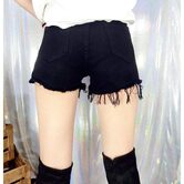 Dark Gothic Feather Mini Shorts - The Black Ravens